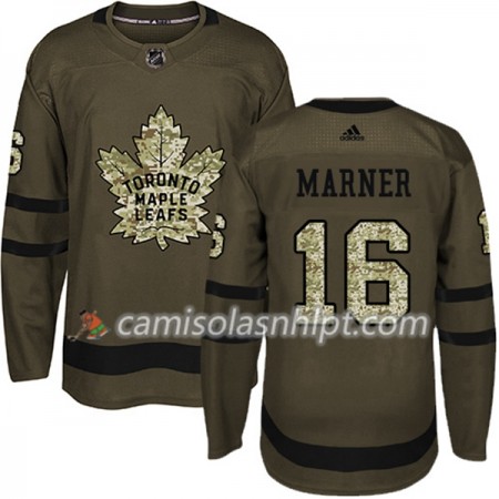 Camisola Toronto Maple Leafs Mitchell Marner 16 Adidas 2017-2018 Camo Verde Authentic - Homem
